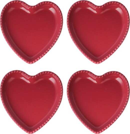 Seasons Love Collection Tallerken Hjerte 20cm Bringebær Rød 4pk