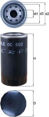 Oljefilter MAHLE ORIGINAL OC 502