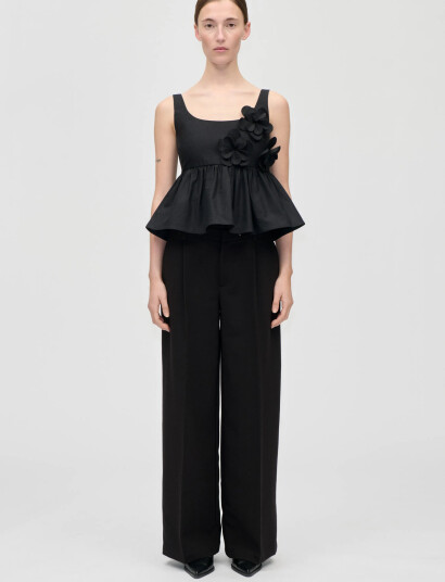 STINE GOYA 2464 Floral Shirting, Floral Peplum - Black - S