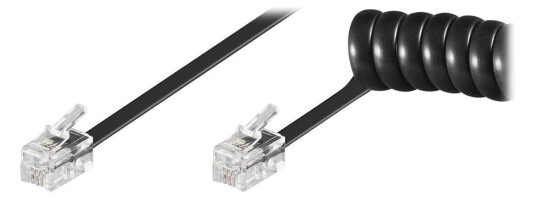MicroConnect telefonkabel - 4 m - svart