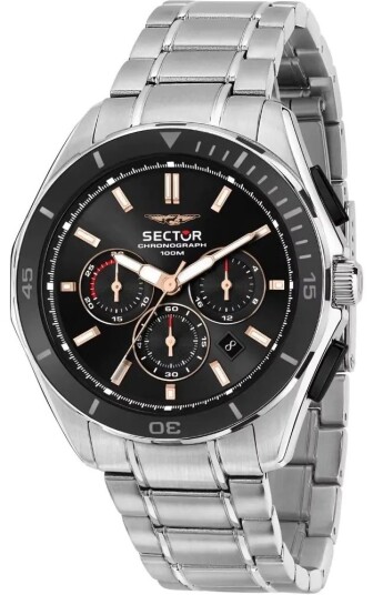 Sector 790 Herreklokke R3273636001 Sort/Stål Ø42 mm