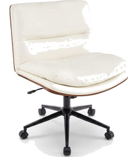 Hvit ergonomisk kontorstol – justerbar uten armlener Hvit ergonomisk kontorstol – justerbar uten armlener