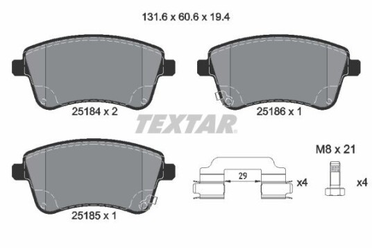 Bremseklosser TEXTAR 2518401