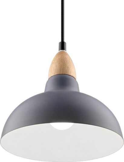 Home Décor BIRK gråblå Ø24cm pendel   E27 sokkel 2m ledning metall / tre