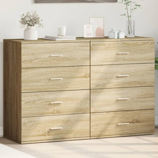 Skjenker 2 stk sonoma eik 60x39x80 cm konstruert tre