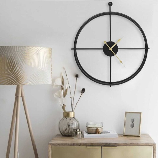 vidaXL Veggklokke svart 52 cm jern