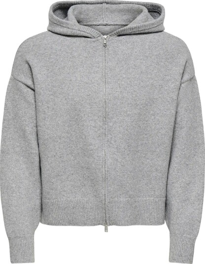 ONLY & SONS Onshanoi Ovz Ls Zip Cardigan Knit   MEDIUM GREY MELANGE   L