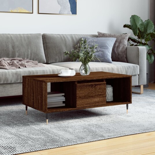 Salongbord brun eik 90x50x36,5 cm konstruert tre 8721012109704 Salongbord brun eik 90x50x36,5 cm konstruert tre 8721012109704