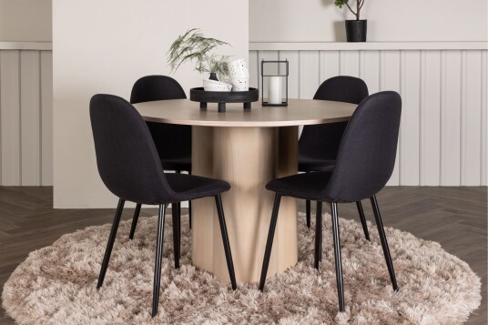 Venture Home Olivia Spisegruppe 110 cm Rund med 4 Polar Stoler Whitewash Venture Home Olivia Spisegruppe 110 cm Rund med 4 Polar Stoler Whitewash