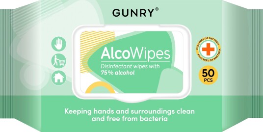 Gunry AlcoWipes 50 stk