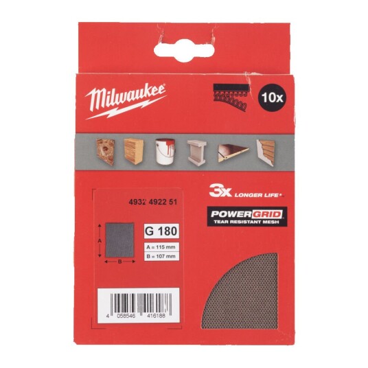 Milwaukee Slipenett 115x107mm 10 Pk