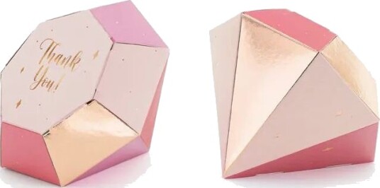 6 stk Rosa Små Diamantformede Gaveesker 10x12x11,5 cm Blush Hen 6 stk Rosa Små Diamantformede Gaveesker 10x12x11,5 cm Blush Hen