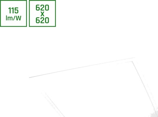 62x62 ALGINE LED panel 40W 120° hvit kant kaldhvit bakbelyst Dimbar : Ikke dimbar Kulør : Kald