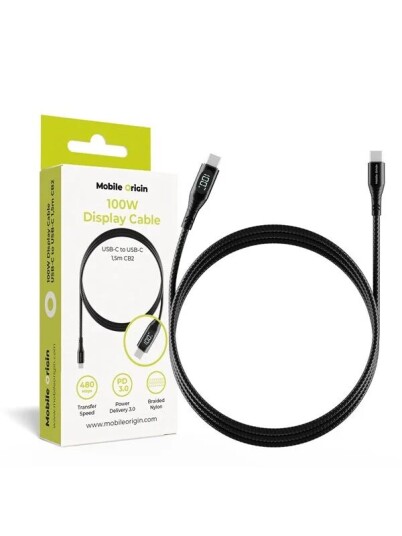 Mobile Origin USB C to USB C 100W 1.5m MO 100WDC CB2 Mobile Origin USB C to USB C 100W 1.5m MO 100WDC CB2