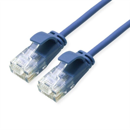 ROLINE GREEN UTP Data Center Patch Cord Cat.6A  Class EA  LSOH Slim blue 1 m
