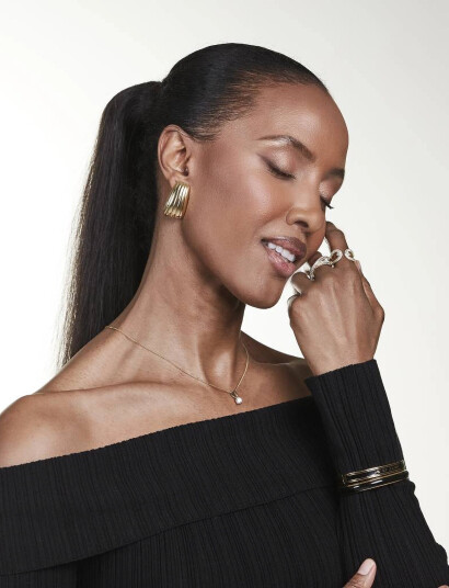 By Jolima Rimini Earring Large Gold Gold ONE SIZE By Jolima Rimini Earring Large Gold Gold ONE SIZE