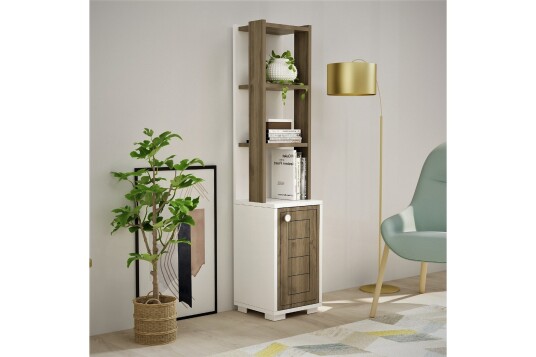 Anayurt Bokhylle 29,6x21,6 cm Hvit/Brun Hanah Home