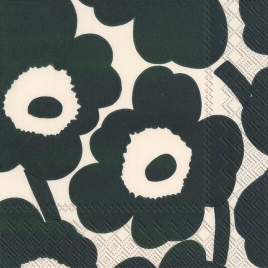Ihr Marimekko Unikko krem grønne lunsjservietter
