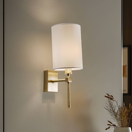 Argon Vegglampe Azzi tekstilskjerm 1 lyskilde hvit