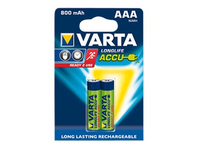 Varta Longlife Batteri 2x AAA NiMH Oppladbart