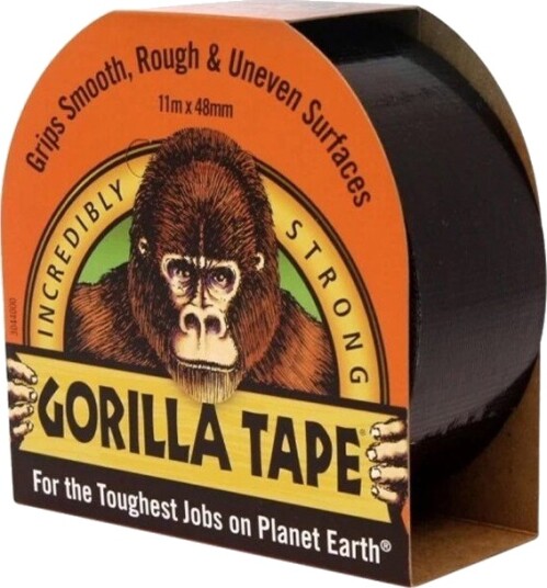 Gorilla Gaffatape 48mm X 11m - Ekstremt Slitesterk Svart Byggtape Gorilla Gaffatape 48mm X 11m - Ekstremt Slitesterk Svart Byggtape