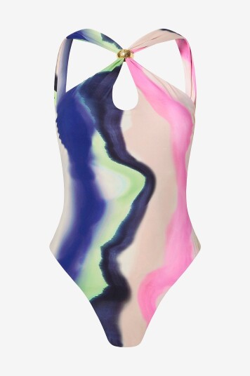 By Malina Badedrakt Lonita Gold Embellished Multiway Swimsuit Flerfarget