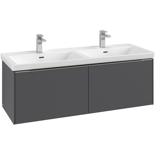Villeroy & Boch  Subway 3.0 Servantskap m/2 skuffer 1272x429x478 mm Grafitt Matt