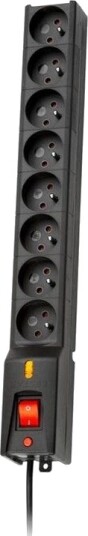 Lestar Lxa 816 Strømfordelingslist 230V 2300W med 8 Utgangskontakter og 5 M Kabel - Svart Lestar Lxa 816 Strømfordelingslist 230V 2300W med 8 Utgangskontakter og 5 M Kabel - Svart