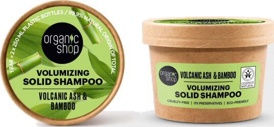 Organic Shop Volumizing Solid Shampoo Volcanic Ash & Bamboo 60 g