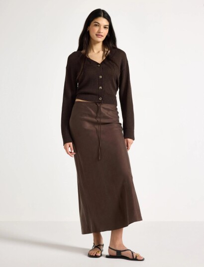 Lindex Maxi Skirt   Brown   XS