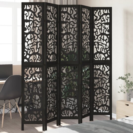  Romdeler 5 paneler svart heltre keisertre 8721012074569