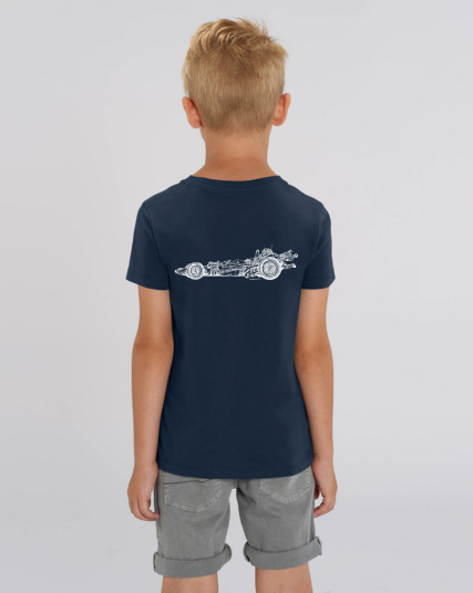 Racerbil med asfaltspor   French Navy t skjorte 12 14 år