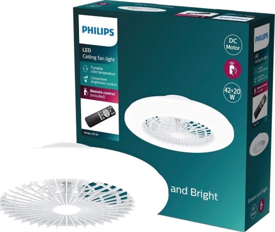 Philips AMIGO TAKLAMPE + VIFTE 25+60W HVIT Philips AMIGO TAKLAMPE + VIFTE 25+60W HVIT