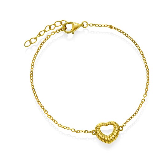 Pan Jewelry Armbånd i forgylt 925 sølv med hjerte Pan Jewelry Armbånd i forgylt 925 sølv med hjerte