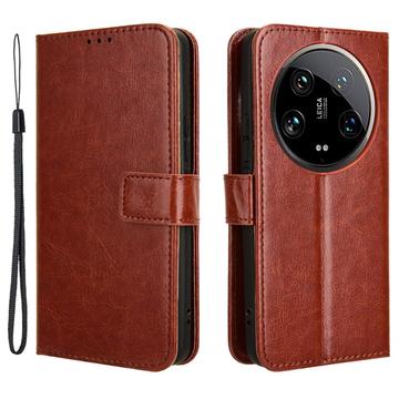 Xiaomi 14 Ultra Lommebok-deksel med Magnetisk Lukning Brun