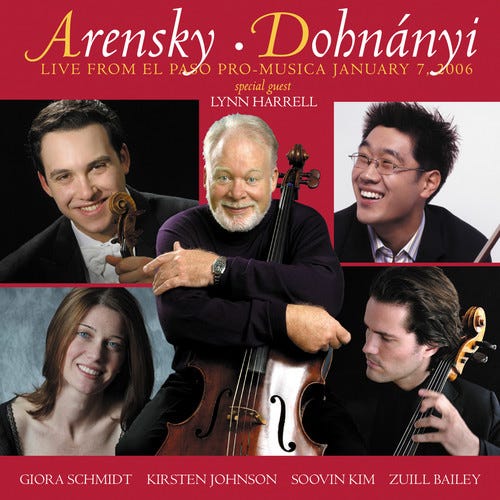 Lynn Harrell, Domenico Montagnana, Giora Schmidt, Kirsten Johnson, Matteo Goffriller, Soovin Kim, Zuill Bailey, Anton Arensky, Ernst Von Dohnányi Live From El Paso Promusica CD Lynn Harrell, Domenico Montagnana, Giora Schmidt, Kirsten Johnson, Matteo Goffriller, Soovin Kim, Zuill Bailey, Anton Arensky, Ernst Von Dohnányi Live From El Paso Promusica CD
