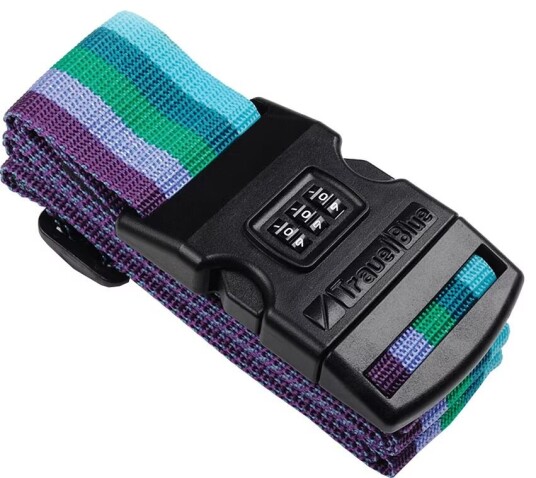 Travel Blue Security Strap bagasjestropp m/kodelås & navneskilt