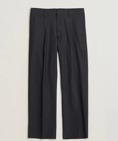 NN07 Kay Pinstriped Pleated Trousers Navy Blue