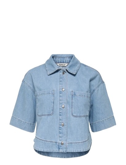 ONLY Onlcleo Life Ss Crop Dnm Shirt Pim Noos Blue S ONLY Onlcleo Life Ss Crop Dnm Shirt Pim Noos Blue S