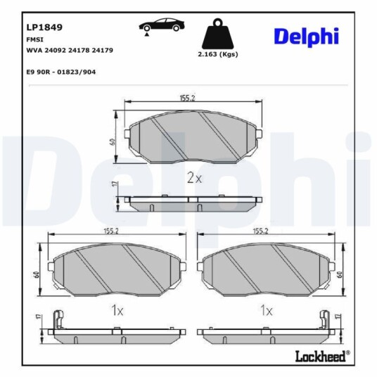 Bremseklosser DELPHI LP1849