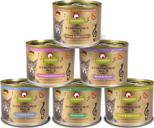 Granatapet Våtfôr Symphonie Prøvepakke 6 Smaksvarianter 6 X 200 G