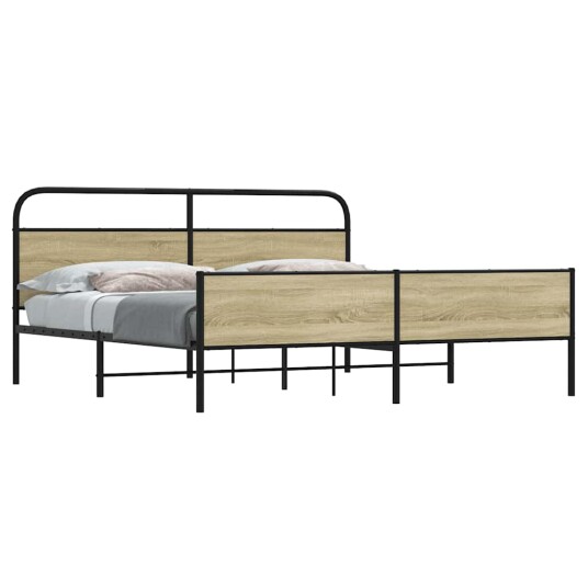Sengeramme i metall uten madrass sonoma eik 193x203 cm 8721158549709