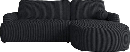 Branrel 3 seters sofa med divan svart