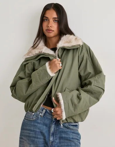 Nelly Grønn Bomber Parka Jacket