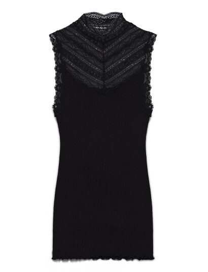 Rosemunde Rwbenita Silk Sl Turtleneck Lace To - Black - XS Rosemunde Rwbenita Silk Sl Turtleneck Lace To - Black - XS
