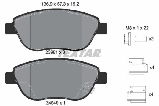 Bremseklosser TEXTAR 2398101 Bremseklosser TEXTAR 2398101