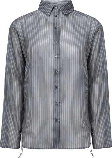 Topshop Tsdelali Ls Stripe Doublelayer Shirt Wvn CHARCOAL GRAY 34 Topshop Tsdelali Ls Stripe Doublelayer Shirt Wvn CHARCOAL GRAY 34