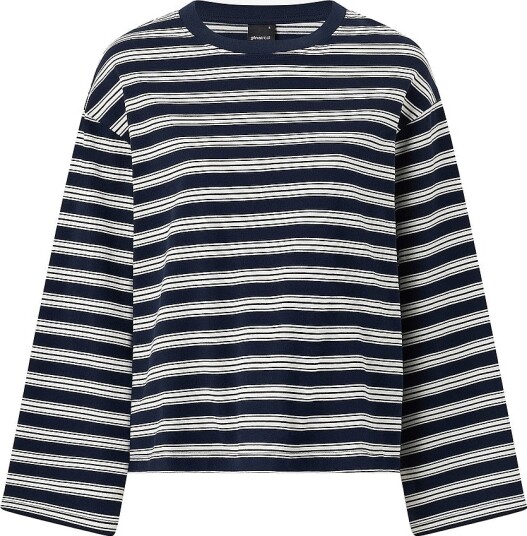 Gina Tricot   Topp Stripe Long Sleeve Tee   Hvit