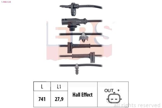 Sensor ABS EPS 1.960.124
