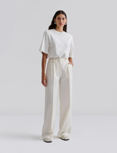 Malina Yana Tailored Wide Pants White 40